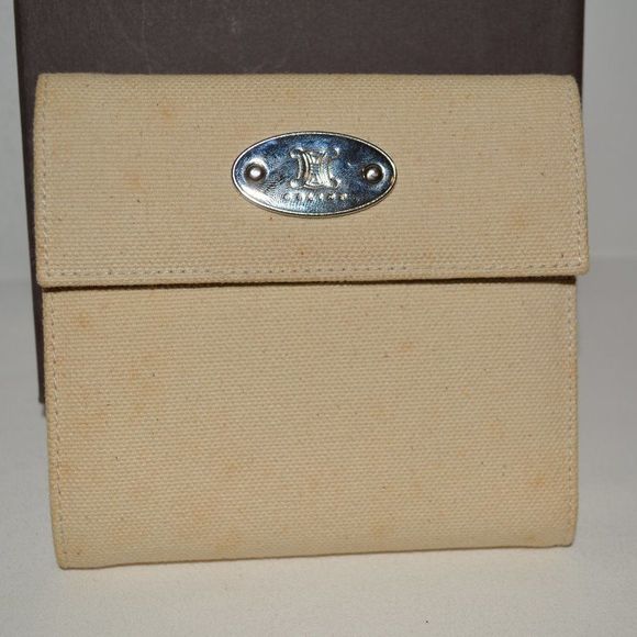 Céline Vintage Canvas & Leather Wallet with Box – Made in Italy - Picture 10 of 16